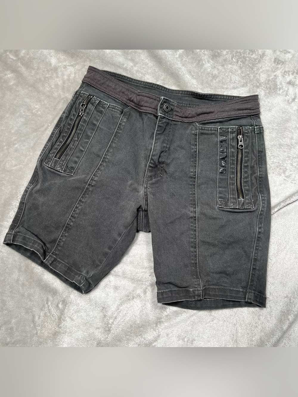 Nasty Pig Denim Shorts Mens 30 Gray Stretch Zip Pockets Jean Shorts Jorts